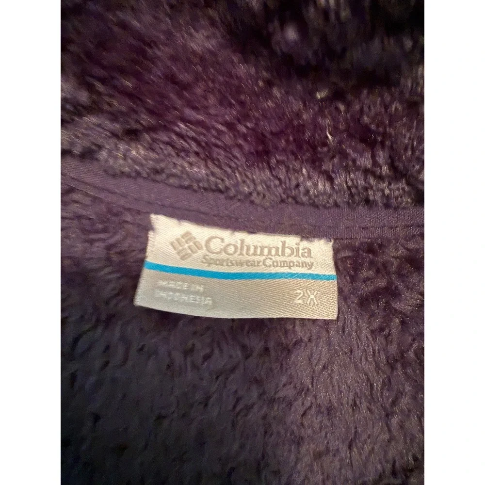 Columbia Fire Side II‎ Sherpa Full Zip Fleece Jacket Navy Blue Womens 2X Plus